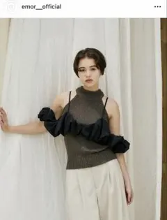 NOTRE émor ノートルエモア asymmetry tulle tops - メルカリ