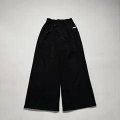 Stripe baggy wide slacks