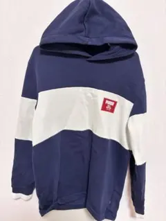 【PUMA】プーマ バイカラー スウェットパーカー ネイビー×ホワイト XS