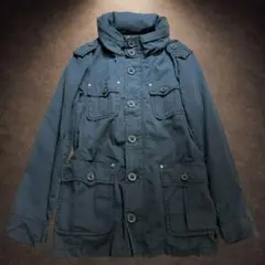 【レディースM〜L相当】ミリタリージャケット フード付き 多ポケット 男女◎