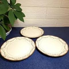 極美品　ノリタケ シエラモレナ 18cmプレート 3枚 ケーキ皿 ボーンチャイナ