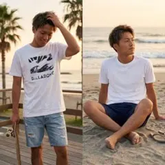G6368.69*ビラボン☆半袖☆Tシャツ☆2点セット☆白ホワイト☆綿☆S☆M