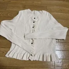 ほぼ新品　LOWRYSFARM フリルカーディガン
