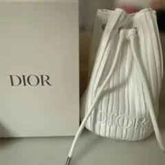 Dior ホワイト プリーツ ドローストリングバッグ ノベルティポーチ