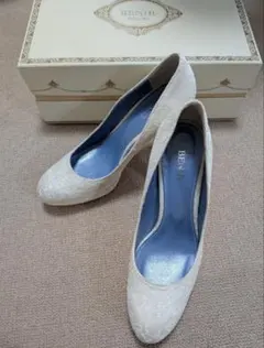 BENIR アイボリー レース 37 ハイヒールパンプス