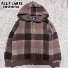 BLUELABEL CRESTBRIDGE ボアジャケット チェック フーディ