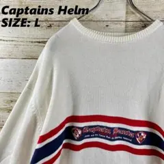 ✨CaptainSanta✨ニット トリコロール 白 青 赤 刺繍ロゴのサムネイル