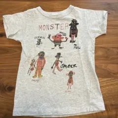 デニムダンガリー　モンスター　落書き　Tシャツ 130のサムネイル