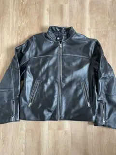 H&M フェイクレザー ライダースジャケット ブラック Mのサムネイル