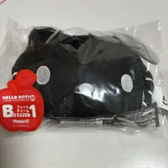 ハローキティ 50周年 くじ B賞-1 フェイスチャーム ブラック