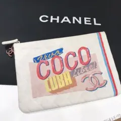 キャンパス　クラッチ　ポーチ白×ピンク(17152)