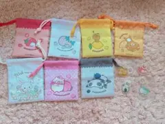 サンエックス サンリオキャラクター 巾着袋 7点とチャーム4種類のサムネイル