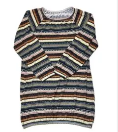 極美品　ワンピース　ボーダー　伸縮性　総柄