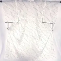 5k860 着物　夏物　薄物　小紋　白　黒　赤　紫　柄物　和装