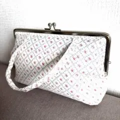 【新品未使用】フェリシモ かわいいお花のがま口バッグインナー / ポーチ 小花柄のサムネイル