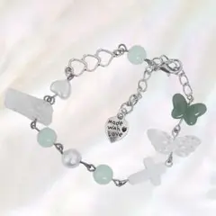 ハンドメイドアクセサリー ブレスレット y2k ビーズ フェアリーグランジ 40