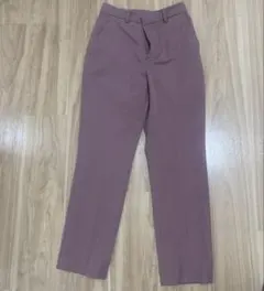 パープル スラックス ストレートレッグ