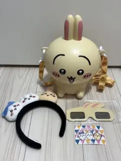 ちいかわパーク うさぎポップコーンバケツ カチューシャ 3Dメガネ ステッカー