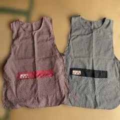 チェック柄ノースリーブエプロン2点セット