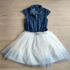 コストコデニムチュールワンピース 半袖