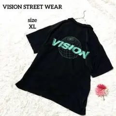 ヴィジョンストリートウェア 半袖シャツ バックプリント 刺繍 メンズ 黒 XL