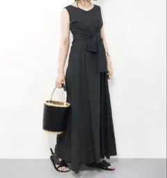 アーバンリサーチ ROSSO ブラック ノースリーブ ロングワンピース