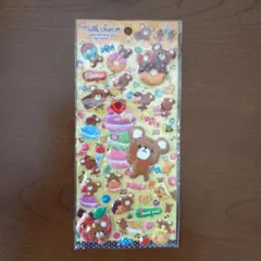 Milk Choco クマとスイーツのぷっくりシール【平成レトロ】