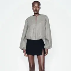 ZARA ソフトストレッチトリムボンバージャケット 美品 XS