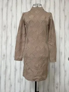 【eimy istoire】ESロゴ刺繍アーガイルニットワンピース