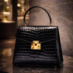 TIFFANY ティファニー フォーマルバッグ クロコ型押し パテントレザー 黒 2026年最新】TIFFANY カラー：ブラック系 レディース ハンドバッグの