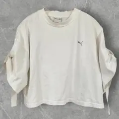 PUMA プーマ レディース 半袖 クロップド丈 トップス 白 L ショート丈のサムネイル