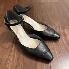 極美品！ Riz raffinee セパレートパンプス ベルト 黒 レザー 23