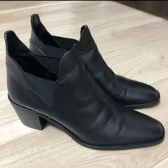 ZARA WOMAN本革レザー　サイドゴア　ショートブーツ 24.5cm