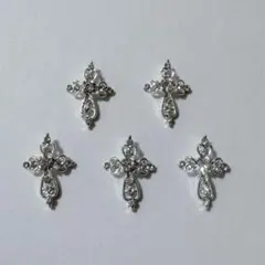 ネイルパーツ 十字架 ダイヤ シルバー