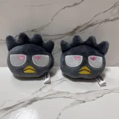 【タグ付き】サンリオ50周年コラボ バッドばつ丸 フェイスマスコット ハート♡