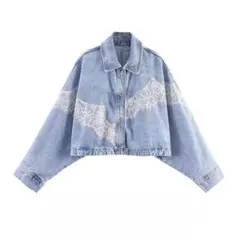 ZARA Z1975 レースショートデニムジャケット M-L - メルカリ