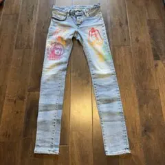 ヒステリックグラマー スキニーデニム XXS プリント スタッズ ヒスガール