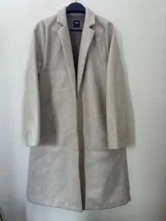 ZARA ザラ ラペル付きコート ロングコート チェスターコート ベージュ L