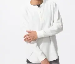 ワッフルヘンリーネックTシャツ　M