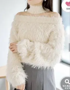 Chico シャギーチョーカーショートニット