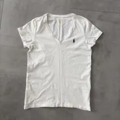 Polo Ralph Lauren ホワイト Vネック Tシャツ L