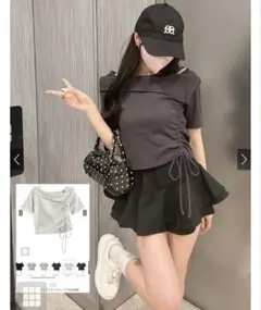 GRL オフショルドロストテレコトップス[tu1653]