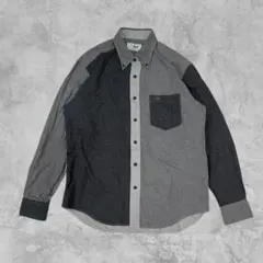 【感謝祭】vintage Crocodile 配色切替 ボタンダウン 長袖シャツ