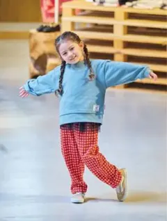 ギンガムチェックチュールドッキングスウェットパンツ　CALMiA 130