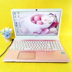 希少‼️VAIO すぐ使える！ピンク✨ノートパソコン　カメラ付き♪初心者