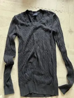 Tommy Hilfiger ブラック ケーブルニット 長袖