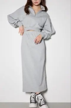 【rienda】ハーフジップトラックスウェットタイトワンピース 最終価格