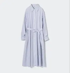 UNIQLO Sサイズ ストライプコットンAラインシャツワンピース