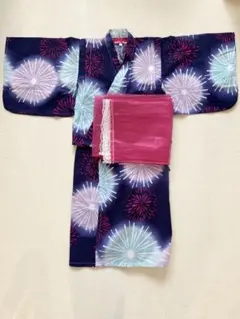 bee 花火柄 ネイビー 浴衣セット