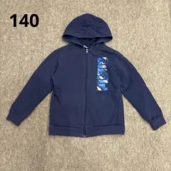 PUMA キッズ フード付き ジップパーカー 裏起毛 ネイビー